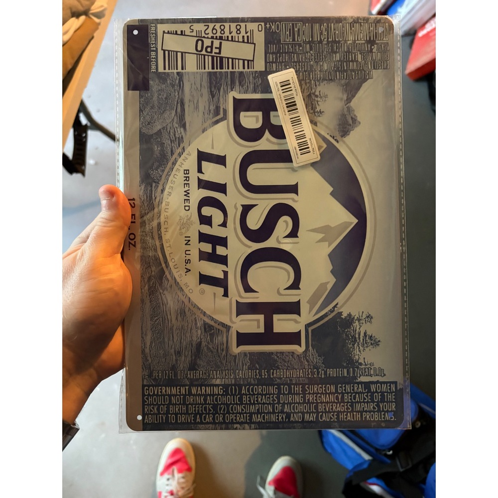 Busch Light Beer Metal Tin Sign Vintage Style Man Cave Bar Wall Decor 8x12 New